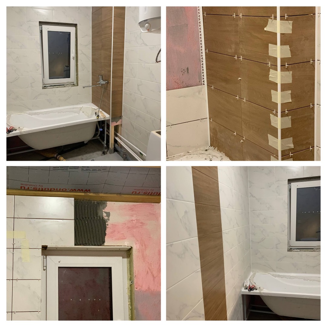 укладка плитки в санузле в каркасном доме